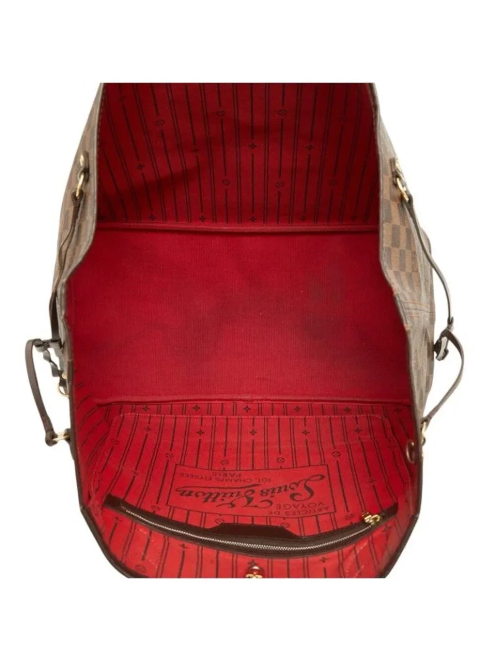 Louis Vuitton Damier Neverfull GM Tote Shoulder Bag Brown Leather